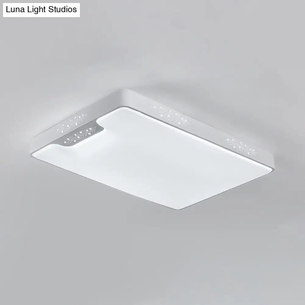 DecorBites™ DecorBites™ 20"/41" Wide White Square/Rectangle LED Flush Mount Modern Ceiling Lamp, Metal
