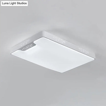 DecorBites™ DecorBites™ 20"/41" Wide White Square/Rectangle LED Flush Mount Modern Ceiling Lamp, Metal