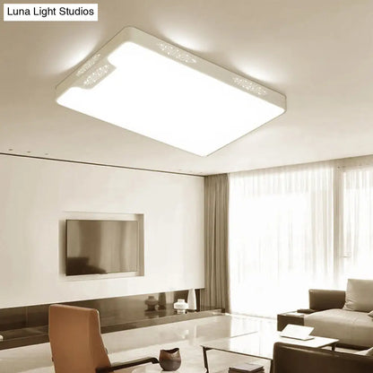 DecorBites™ DecorBites™ 20"/41" Wide White Square/Rectangle LED Flush Mount Modern Ceiling Lamp, Metal