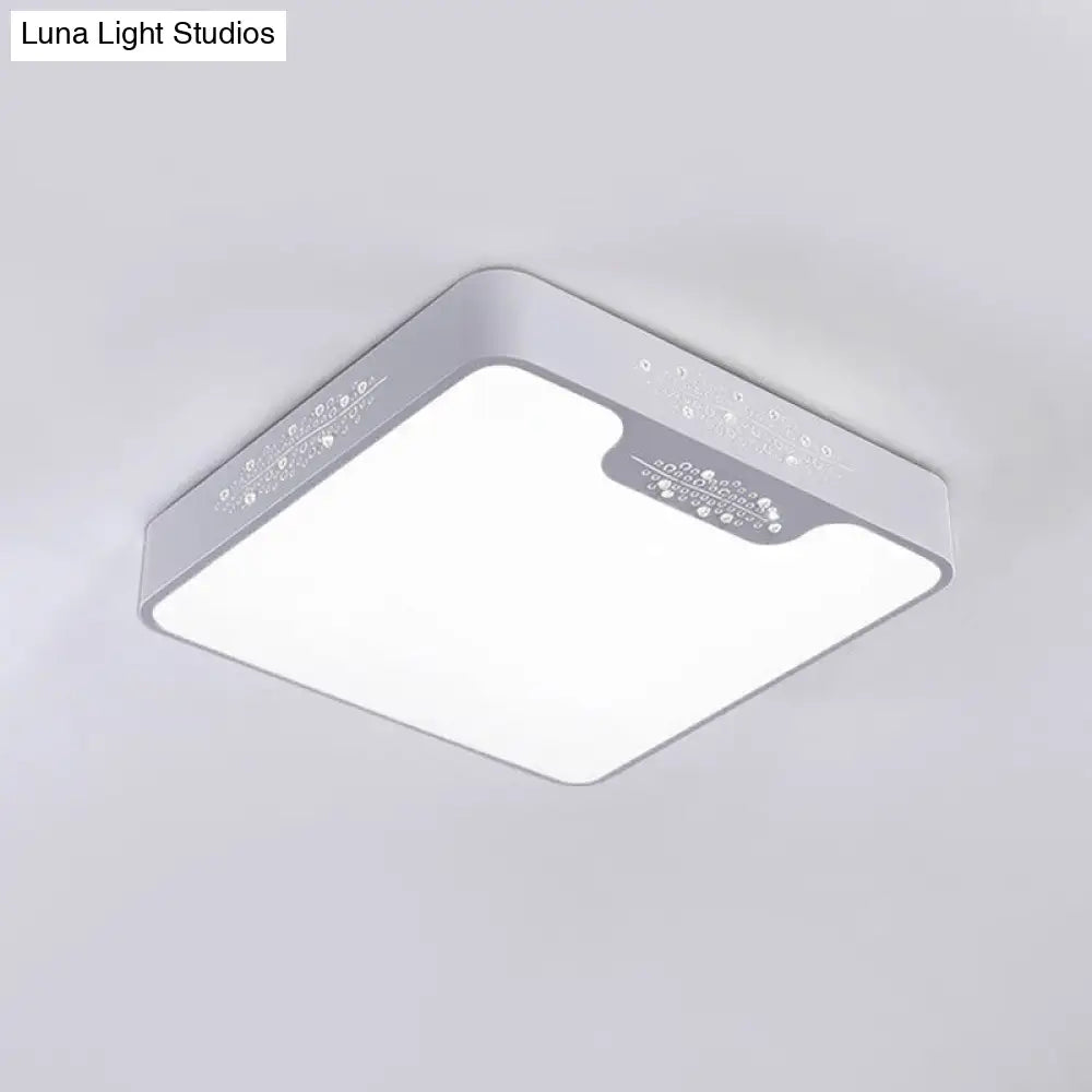 DecorBites™ DecorBites™ 20"/41" Wide White Square/Rectangle LED Flush Mount Modern Ceiling Lamp, Metal