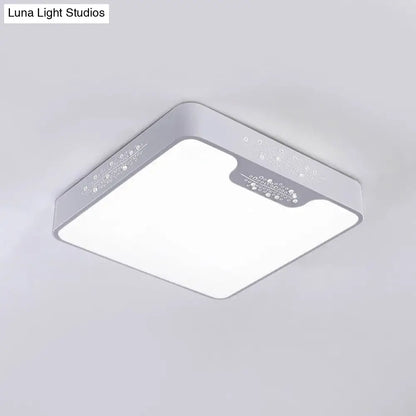 DecorBites™ DecorBites™ 20"/41" Wide White Square/Rectangle LED Flush Mount Modern Ceiling Lamp, Metal
