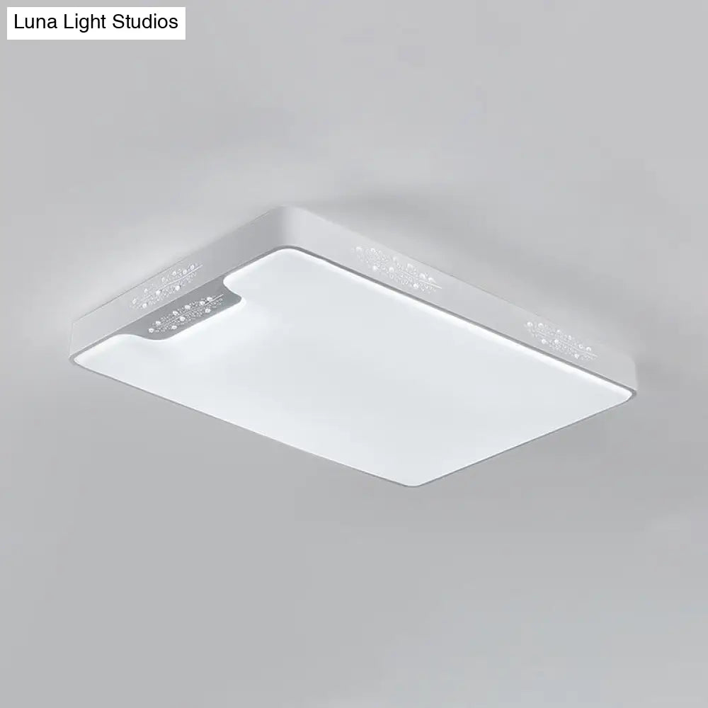 DecorBites™ DecorBites™ 20"/41" Wide White Square/Rectangle LED Flush Mount Modern Ceiling Lamp, Metal
