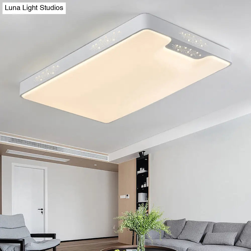 DecorBites™ DecorBites™ 20"/41" Wide White Square/Rectangle LED Flush Mount Modern Ceiling Lamp, Metal