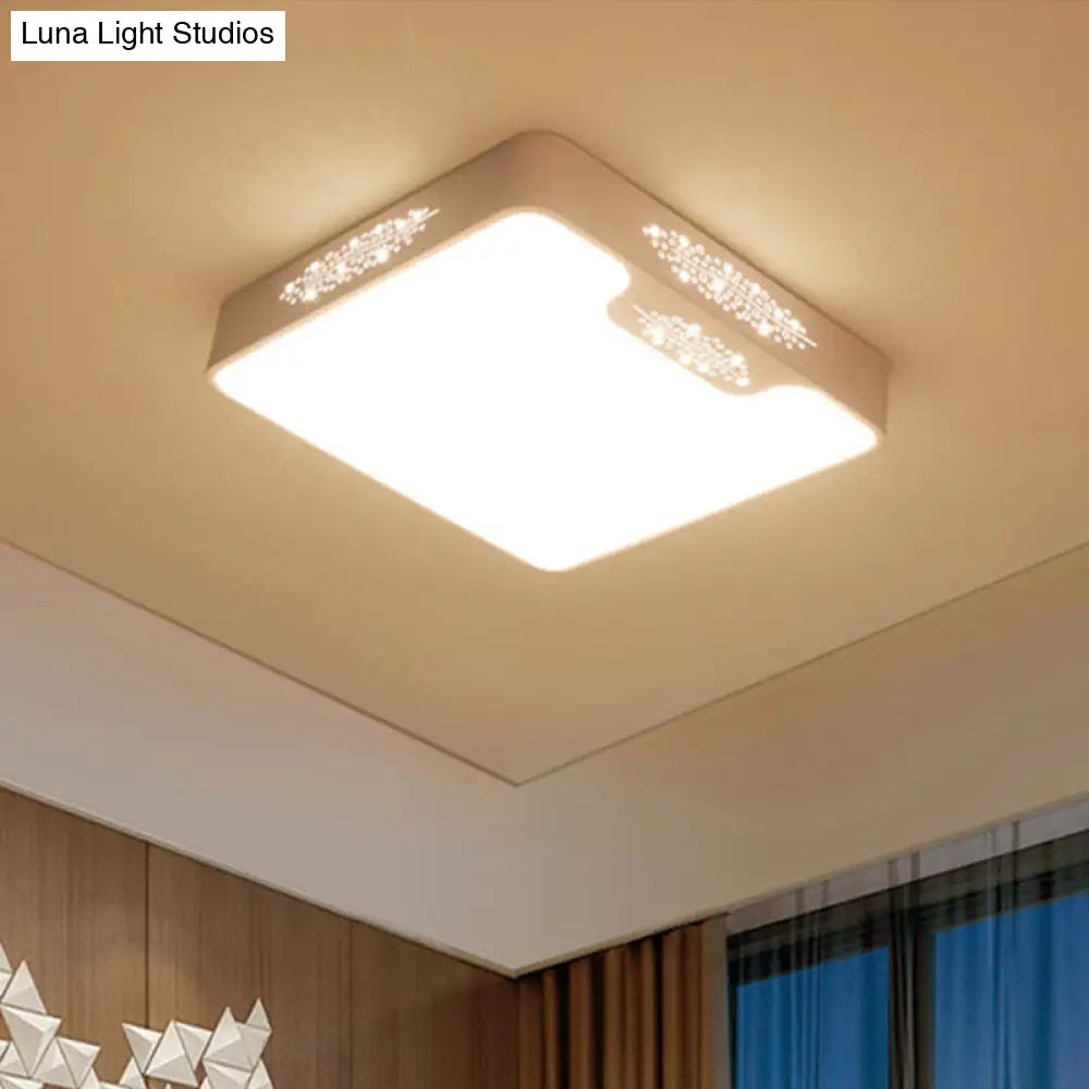 DecorBites™ DecorBites™ 20"/41" Wide White Square/Rectangle LED Flush Mount Modern Ceiling Lamp, Metal