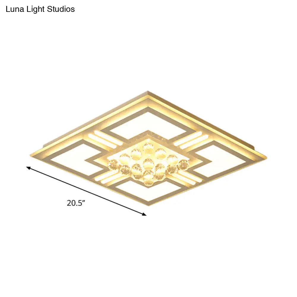 Lámpara de techo LED empotrada cuadrada/rectangular de cristal DecorBites™ de 20,5"/35,5" de ancho (luz cálida/blanca)