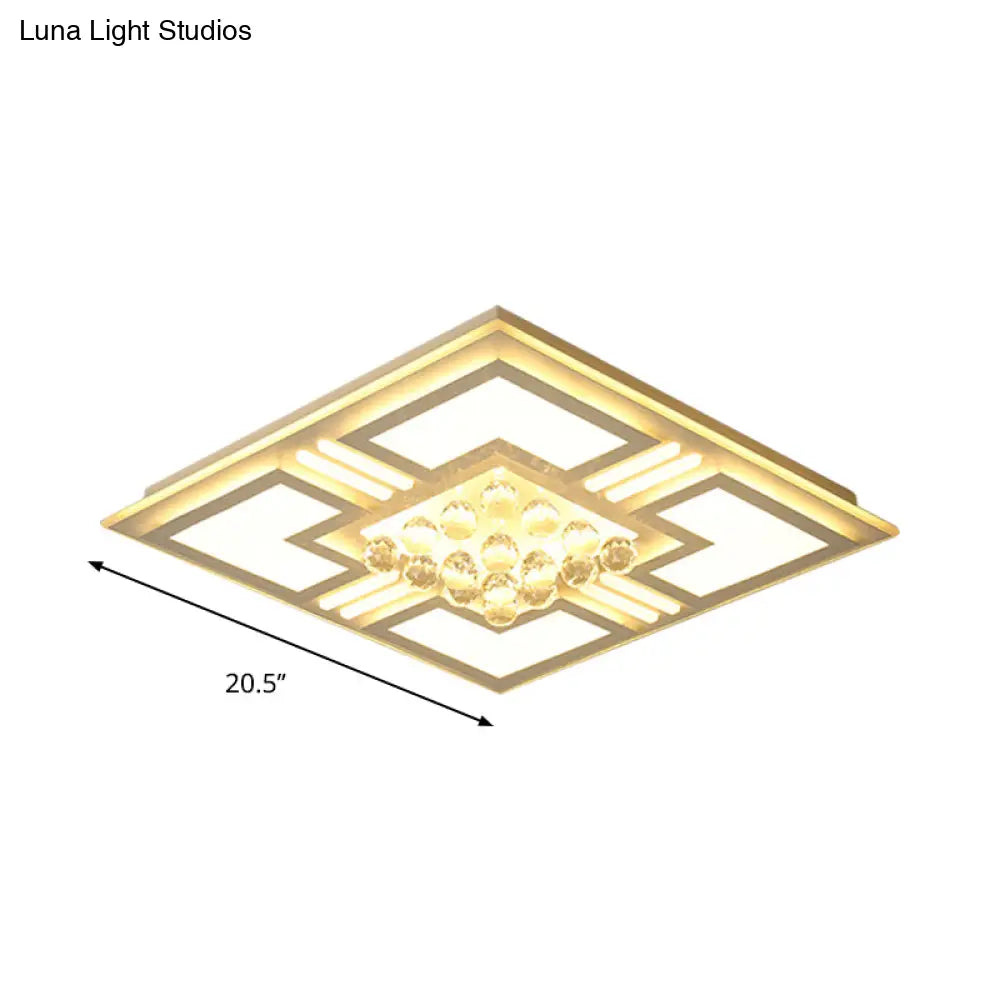 Lámpara de techo LED empotrada cuadrada/rectangular de cristal DecorBites™ de 20,5"/35,5" de ancho (luz cálida/blanca)