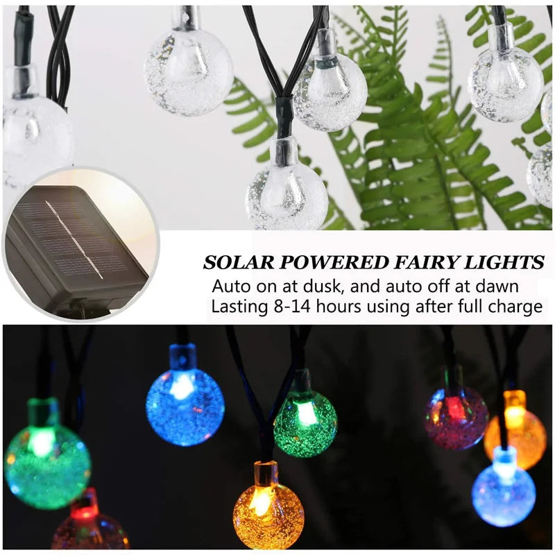 200 LED Solar Crystal Globe Lights