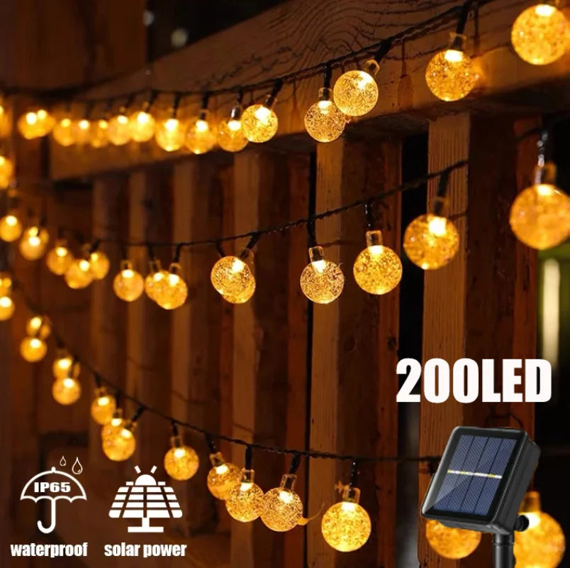 200 LED Solar Crystal Globe Lights