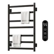 SIOYIE Handtuchwärmer Badezimmer Wandmontiert 7 Stangen Elektrisches Handtuch Trocknen, 150W 800 x 500 mm Beheizte Handtuchleiter mit Intelligentem Touchscreen-Timer und Temperaturregelung