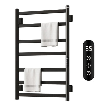 SIOYIE Towel Warmer Bathroom Wall Mounted 7 Bars Electric Towel Drying, 150W 800 X500 MM Heated Towel Rack With Intelligent Touch Screen Timer And Temperature Control