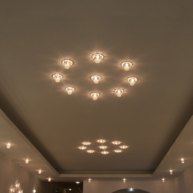 DecorBites™ DecorBites™ Modern LED Flush Mount Ceiling Light for Porch - Morning Glory Clear Crystal Design