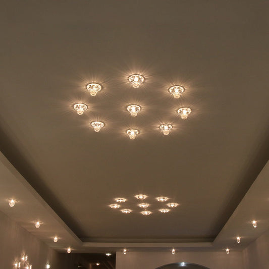 DecorBites™ DecorBites™ Modern LED Flush Mount Ceiling Light for Porch - Morning Glory Clear Crystal Design
