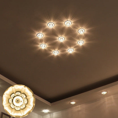 DecorBites™ DecorBites™ Modern LED Flush Mount Ceiling Light for Porch - Morning Glory Clear Crystal Design