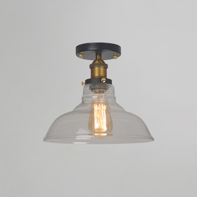 DecorBites™ DecorBites™ Farmhouse Semi-Mount Lighting with Clear Glass - Brass Finish