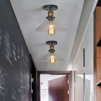 DecorBites™ DecorBites™ Farmhouse Semi-Mount Lighting with Clear Glass - Brass Finish