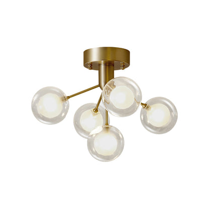 DecorBites™ DecorBites™ Modernist Dual Glass Molecular Semi-Flush Light with 5 Lights - Ideal for Corridors