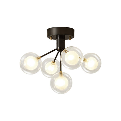 DecorBites™ DecorBites™ Modernist Dual Glass Molecular Semi-Flush Light with 5 Lights - Ideal for Corridors