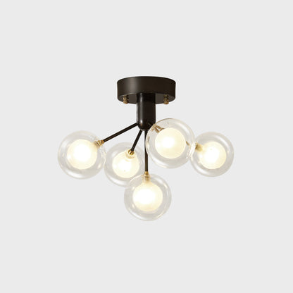 DecorBites™ DecorBites™ Modernist Dual Glass Molecular Semi-Flush Light with 5 Lights - Ideal for Corridors