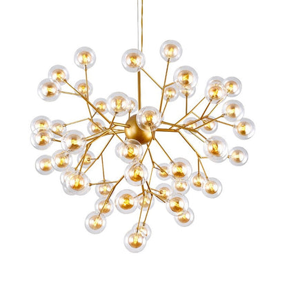 Simplicity LED Chandelier Bubble Pendant Light with Dual Glass Shade for Living Room