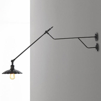 Aplique de pared de metal negro mate de 1 luz - Iluminación industrial para interiores