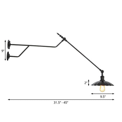 Aplique de pared de metal negro mate de 1 luz - Iluminación industrial para interiores