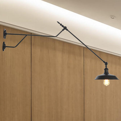 Aplique de pared de metal negro mate de 1 luz - Iluminación industrial para interiores