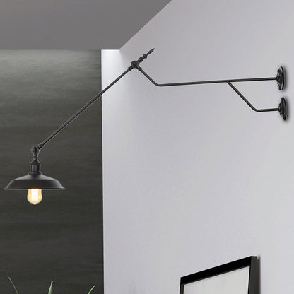 Aplique de pared de metal negro mate de 1 luz - Iluminación industrial para interiores