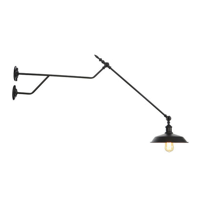 Aplique de pared de metal negro mate de 1 luz - Iluminación industrial para interiores