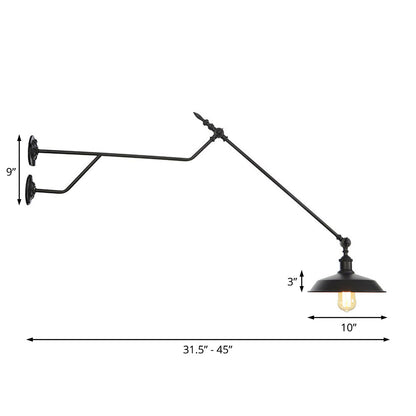 Aplique de pared de metal negro mate de 1 luz - Iluminación industrial para interiores