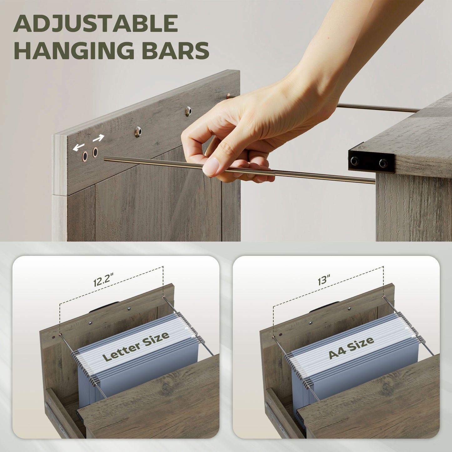 Vertical File Cabinet with 2 Drawers