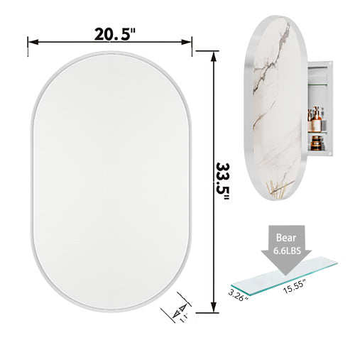 Metal Oval Wall Cabinet