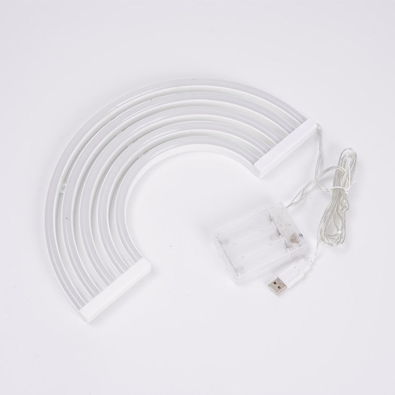 Lámpara de mesa LED de dibujos animados: Lámpara artística de plástico para dormitorio con alimentación a pilas - Ideas de iluminación de pared de neón