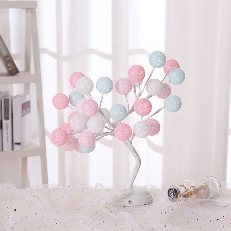 Tree USB Table Lamp: Kid-Friendly Plastic Nightstand LED Light