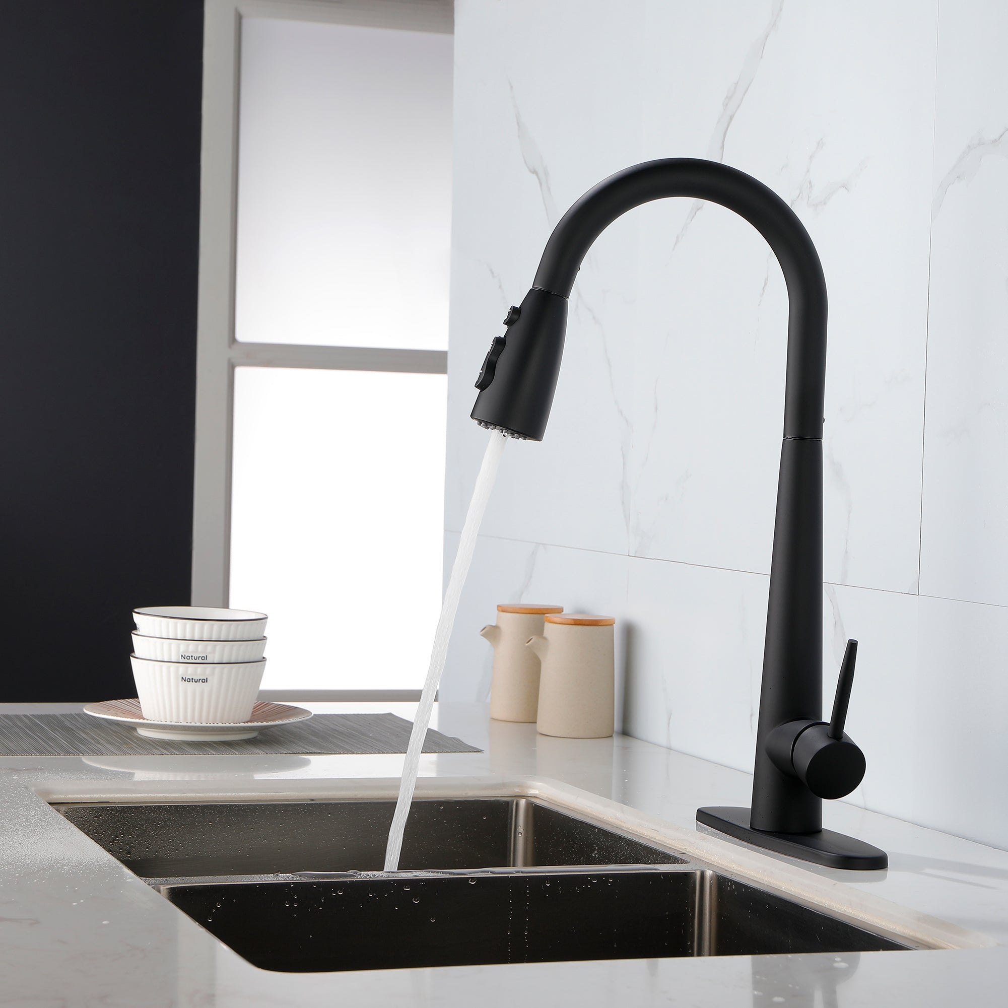 Brushed Nickel Pull-Down Spray Kitchen Faucet