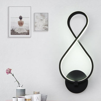 وحدة إضاءة حائط LED بتصميم 8 أشكال من DecorBites™ - أسود، إضاءة جدارية أنيقة من الأكريليك مع إضاءة محايدة/دافئة/بيضاء