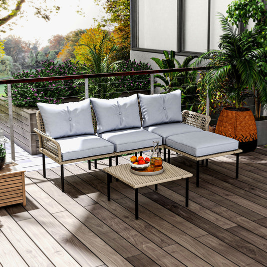 5-Piece Patio Furniture Set with Sofa