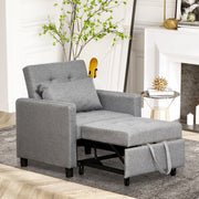Grey Tufted Recliner Chair