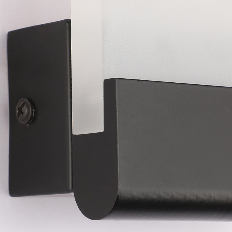 Aplique de pared LED acrílico de 4" de ancho - Diseño cúbico blanco y negro con opciones de iluminación cálida/blanca