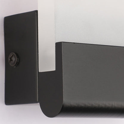 Aplique de pared LED acrílico de 4" de ancho - Diseño cúbico blanco y negro con opciones de iluminación cálida/blanca