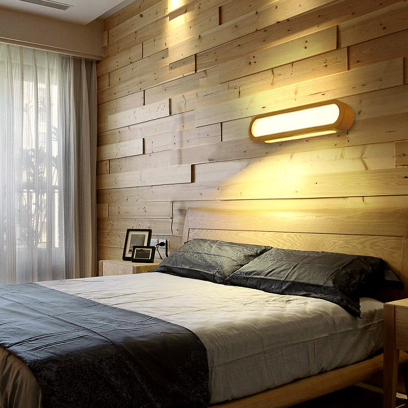 Aplique de pared LED contemporáneo DecorBites™ para tocador de dormitorio - Lámpara ovalada alargada de acrílico