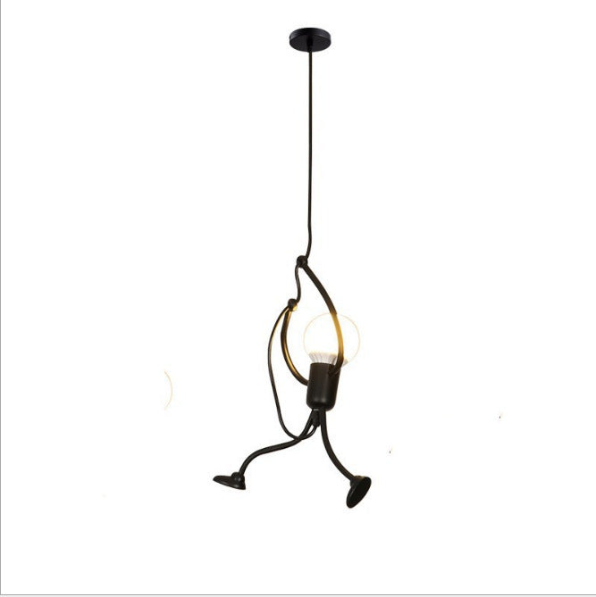 Black Iron Chandelier Round Three-Head Design
