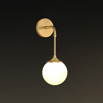 DecorBites™ Gold LED Wall Lamp: Minimalist Cream Glass Sconce Light for Dining Room