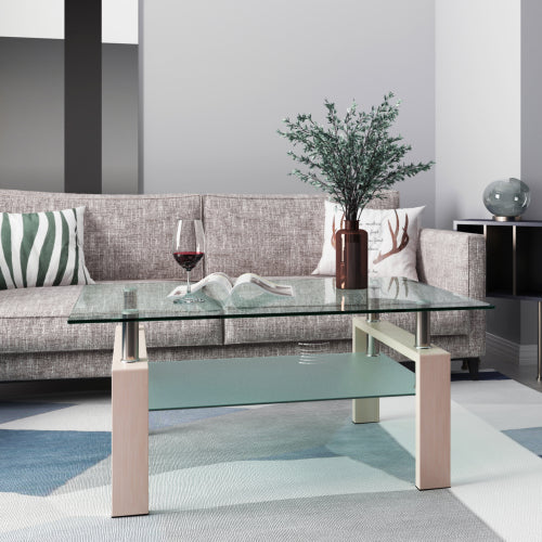 Oak Glass Coffee Table