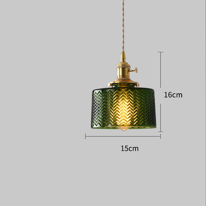 Copper Glass Chandelier Retro Style Multi-Size