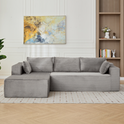 Grey Corduroy Sectional Sofa