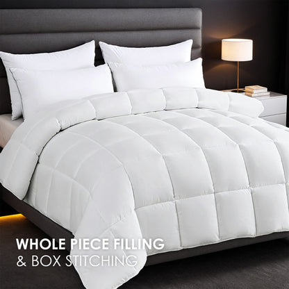 Extra Large White Checkered Plump Duvet - Luxury Hotel-grade Bedding For Bedrooms And Guesthouses. Features Ultra-soft Thickened Warmth With All-season Versatility. Crafted From Premium Breathable Mic