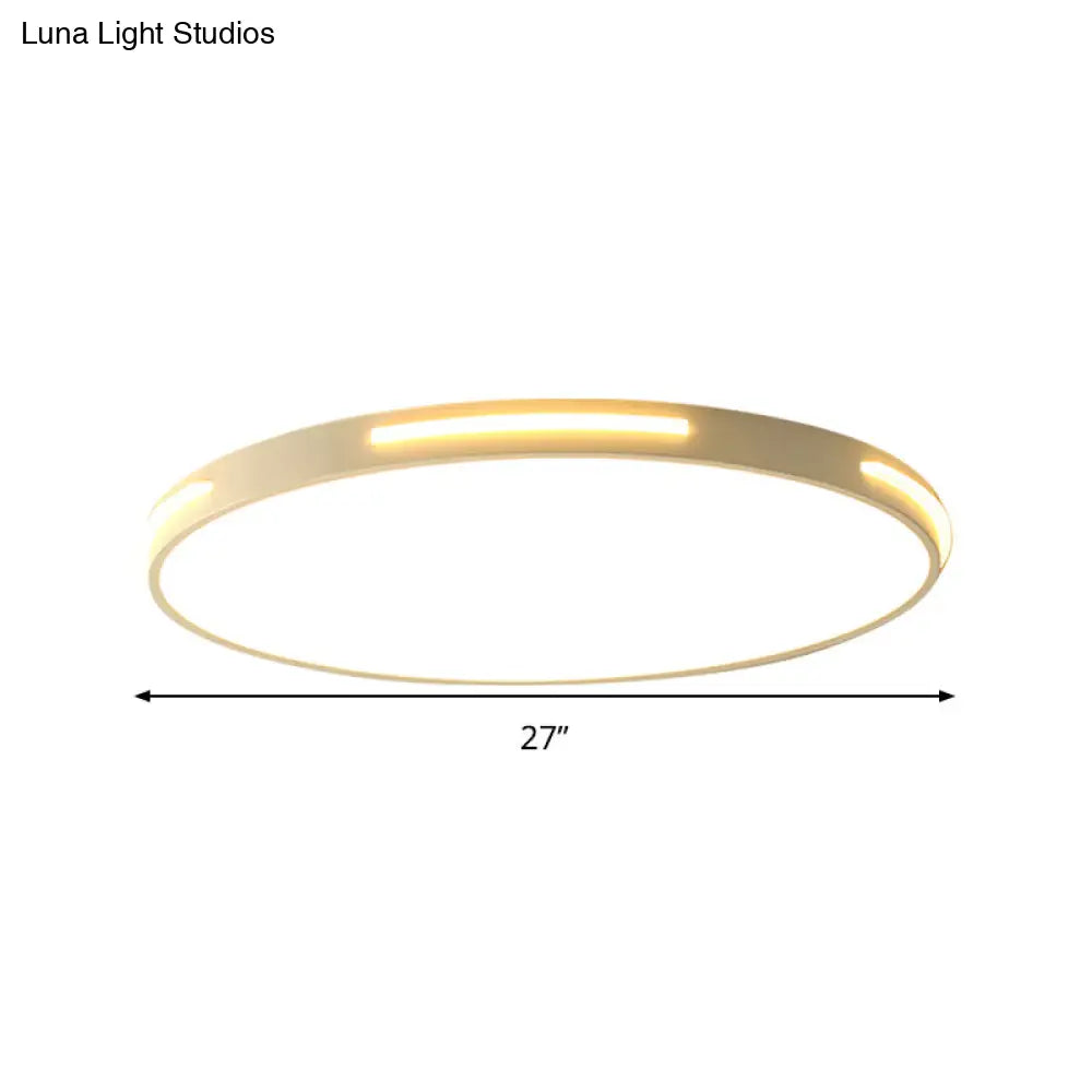 DecorBites™ 23"/27" Dia LED Acrylic Ceiling Light Fixture in Simple Style, White, Thin Round Flush Lamp with Warm/White/3 Color Light Options