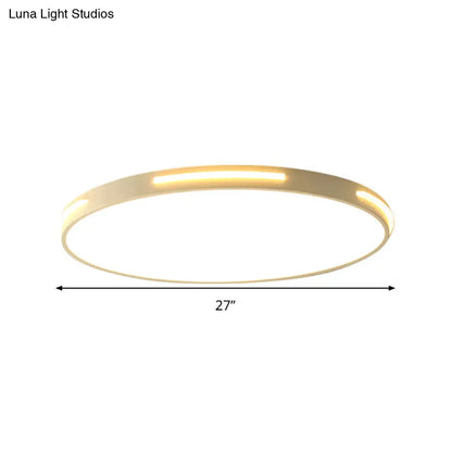 DecorBites™ 23"/27" Dia LED Acrylic Ceiling Light Fixture in Simple Style, White, Thin Round Flush Lamp with Warm/White/3 Color Light Options