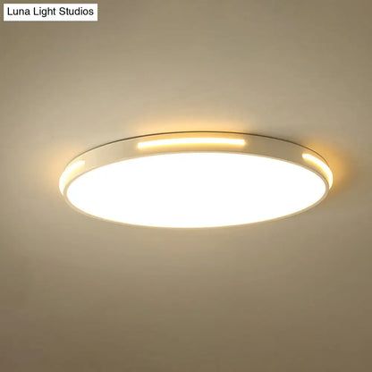 DecorBites™ 23"/27" Dia LED Acrylic Ceiling Light Fixture in Simple Style, White, Thin Round Flush Lamp with Warm/White/3 Color Light Options