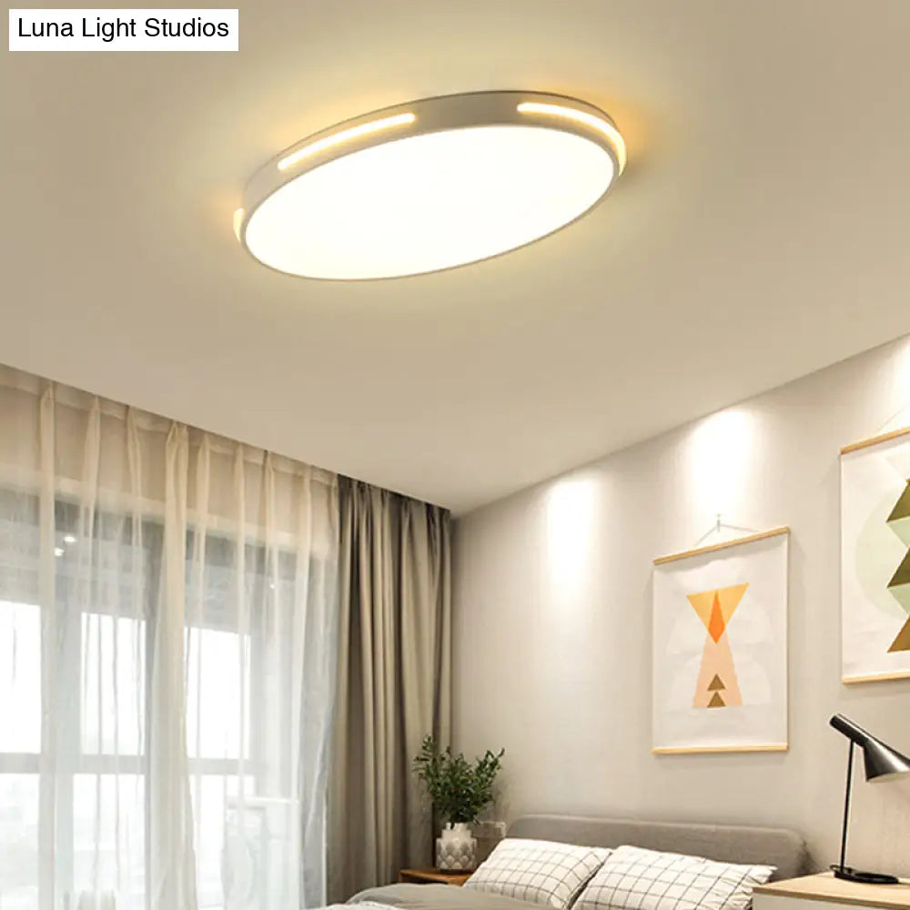 DecorBites™ 23"/27" Dia LED Acrylic Ceiling Light Fixture in Simple Style, White, Thin Round Flush Lamp with Warm/White/3 Color Light Options